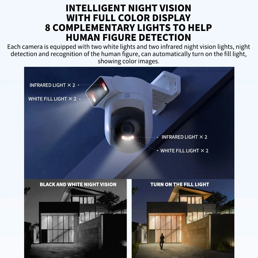 NEW  Outdoor CW500 Dual Camera Version IP66 Security Protection CCTV AI Detection Full-Color Night Vision Smart Home
